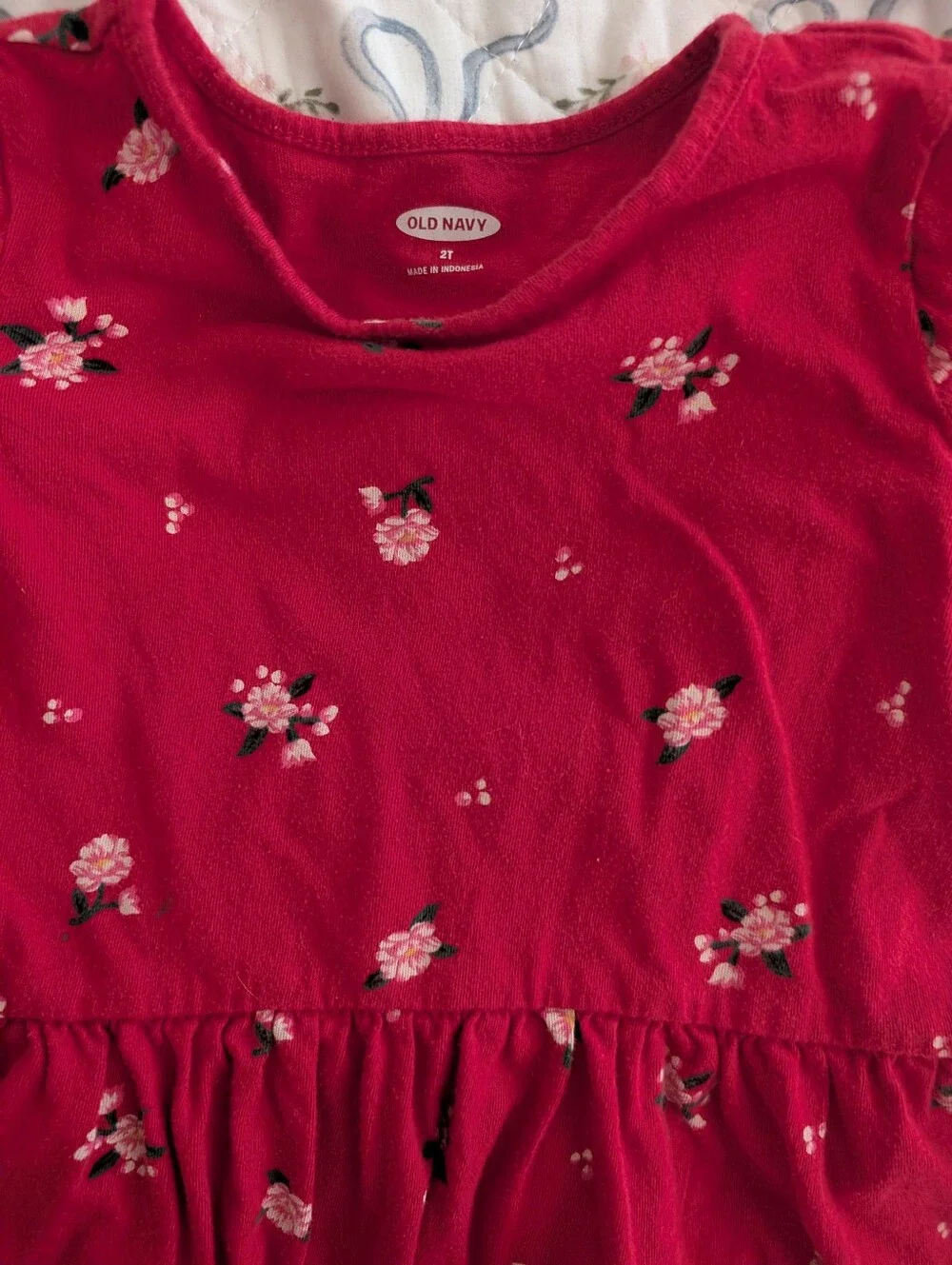 Old Navy Red Floral Peplum Top for Girls 2t